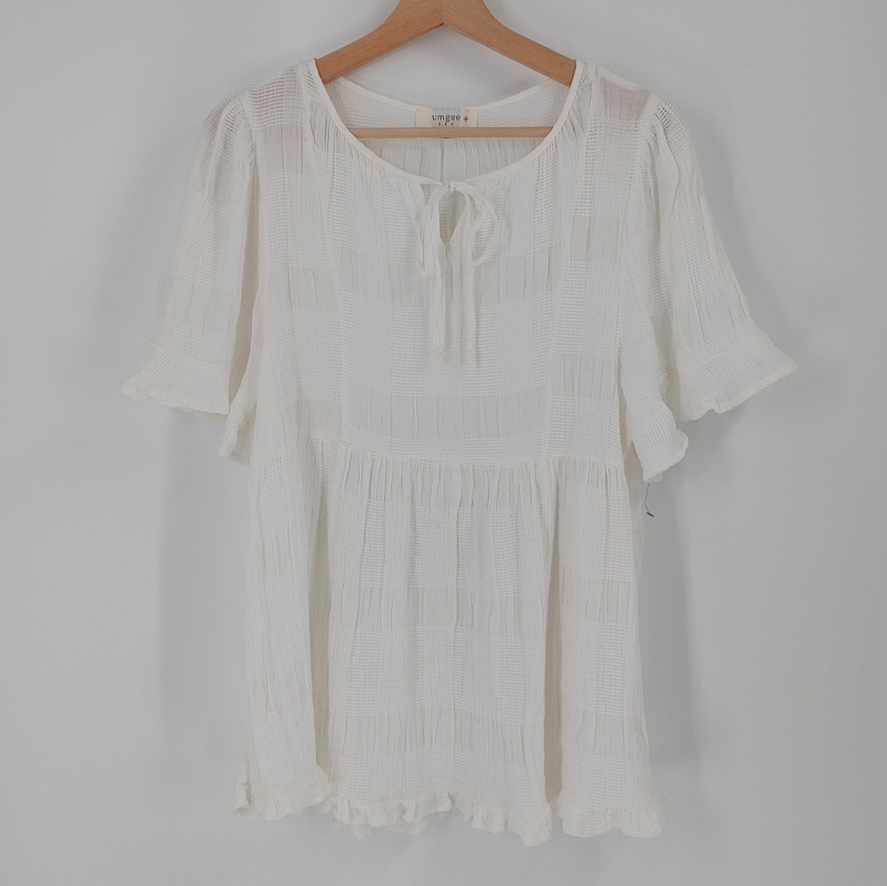 Umgee Textured Short Sleeve Tunic